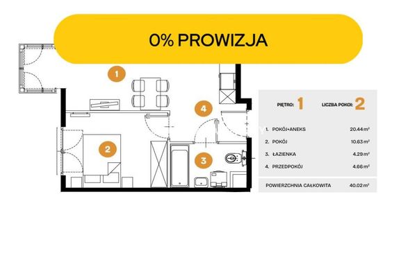 Zdjęcie ogłoszenia - Mieszkanie 2 pokojowe