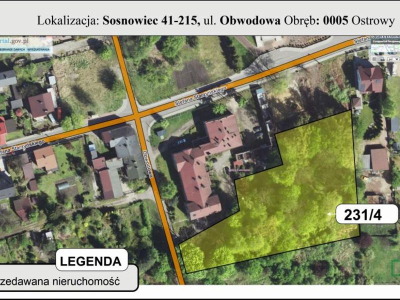 Działka inwestycyjna 4546&nbsp;m², Sosnowiec, Obwodowa - ID: 15763913