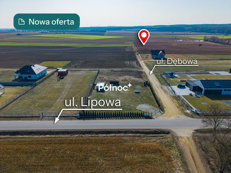 Działka budowlana 1033 m², Giełczyn, Dębowa - ID: 15859052