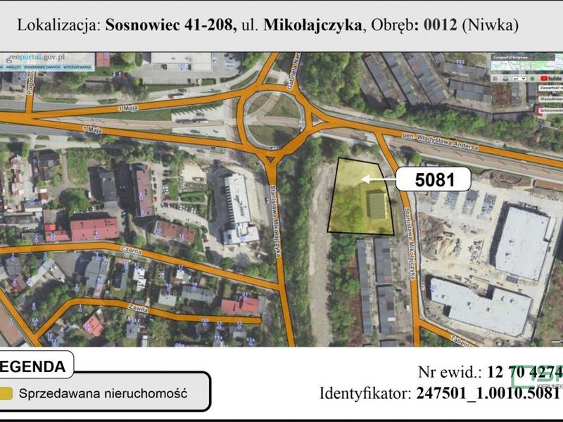 Działka inwestycyjna 3350&nbsp;m², Sosnowiec, Mikołajczyka - ID: 15863428