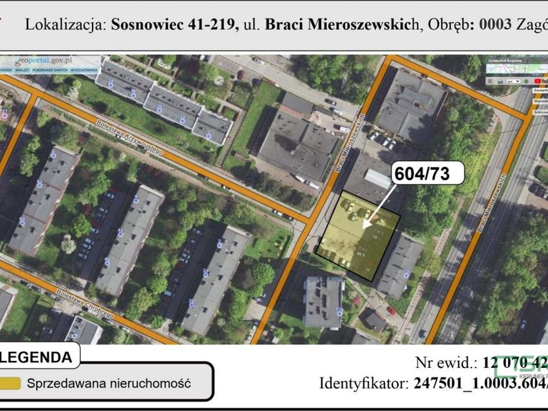 Działka inwestycyjna 940 m², Sosnowiec, Braci Mieroszewskich - ID: 15863435