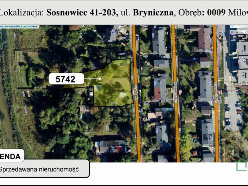 Działka inwestycyjna 1700 m², Sosnowiec, Bryniczna - ID: 15863491