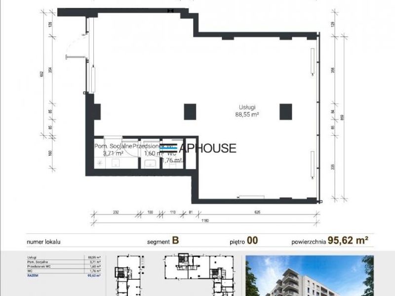 Lokal usługowy do wynajęcia, 95&nbsp;m², Kraków - ID: 15866845