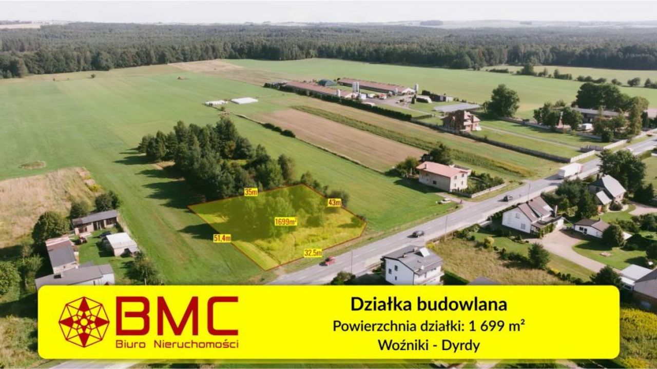 Działka na sprzedaż, Woźniki, Dyrdy
